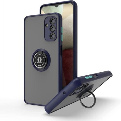 Coque Samsung A04s Antichoc bleu anneau