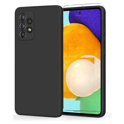 Coque Samsung A52 noir avec verre trempé