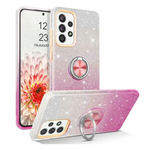 Coque Samsung A52 paillettes avec anneau.1