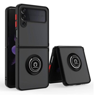 Coque Samsung Z Flip 4 antichoc avec anneau noir