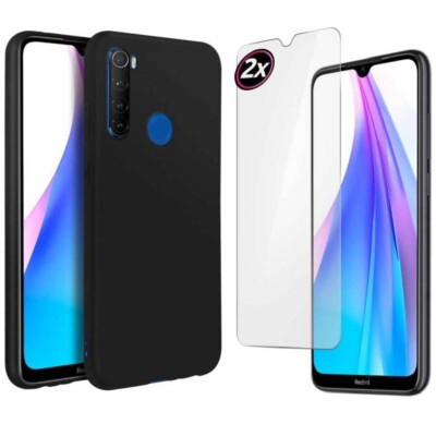 Coque Xiaomi Redmi Note 8T Noir avec Verre Trempé