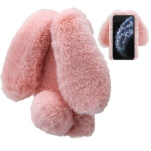 Coque iPhone 11 Pro Max Lapin fourrure peluche 1
