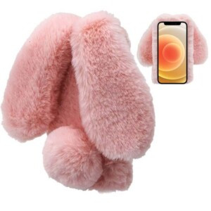 Coque iPhone 12 Pro Lapin fourrure peluche