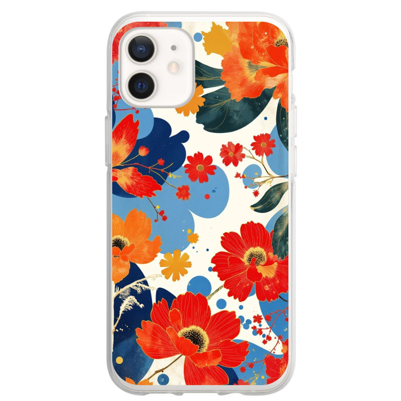 Coque iPhone 12 florale artistique.1
