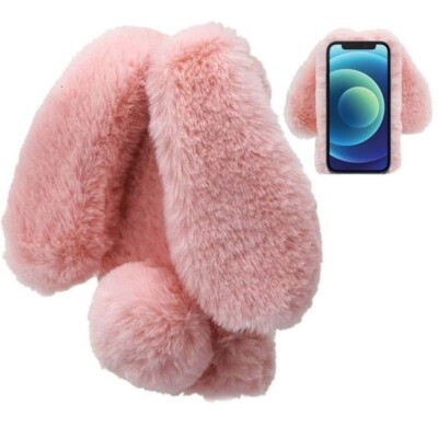 Coque-iPhone-12-mini-Lapin-fourrure-peluche Coque iPhone 12 mini Lapin fourrure peluche