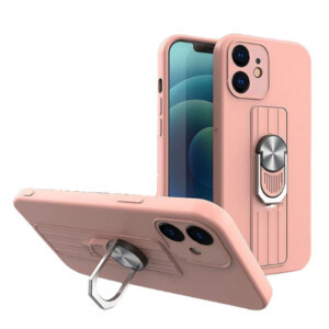 Coque iPhone 12 mini rose avec anneau