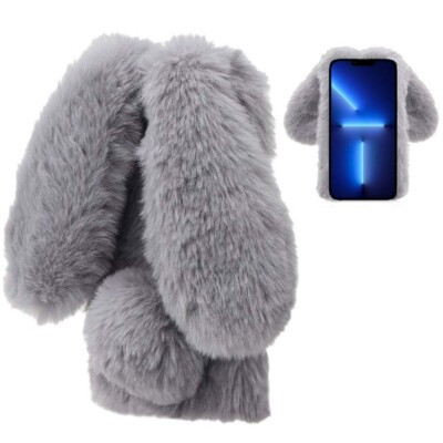 Coque-iPhone-13-Pro-Lapin-fourrure-peluche-1 Coque iPhone 13 Pro Lapin fourrure peluche