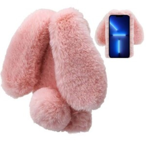 Coque iPhone 13 Pro Lapin fourrure peluche