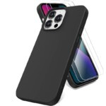Coque iPhone 13 Pro Max noir avec film verre trempé