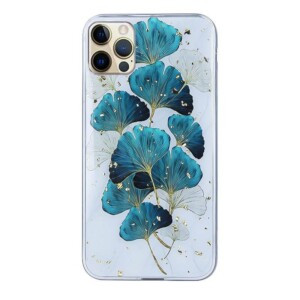Coque iPhone 13 Pro max feuilles dorées