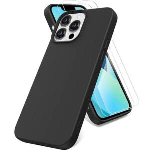 Coque iPhone 13 Pro noir avec film verre trempe
