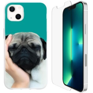 Coque iPhone 13 bouledogue avec verre trempe 2