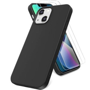 Coque iPhone 13 noire avec film verre trempe