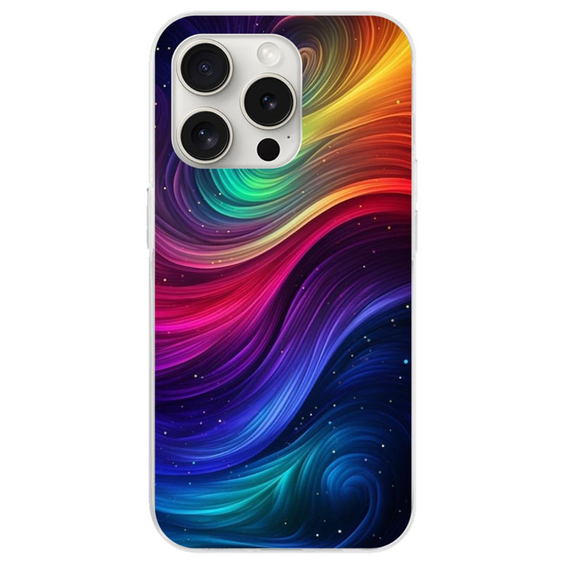 Coque iPhone 15 Pro arc en ciel cosmo