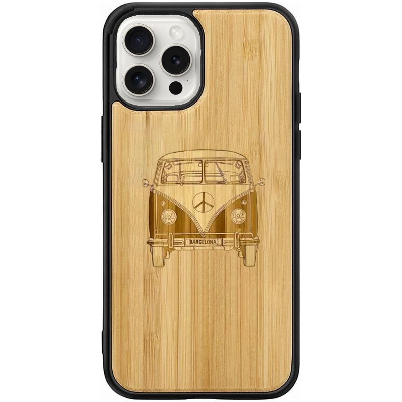Coque iPhone 15 Pro bois Combi Van
