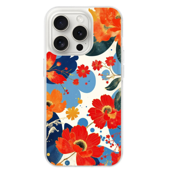 Coque iPhone 15 Pro florale artistique.1