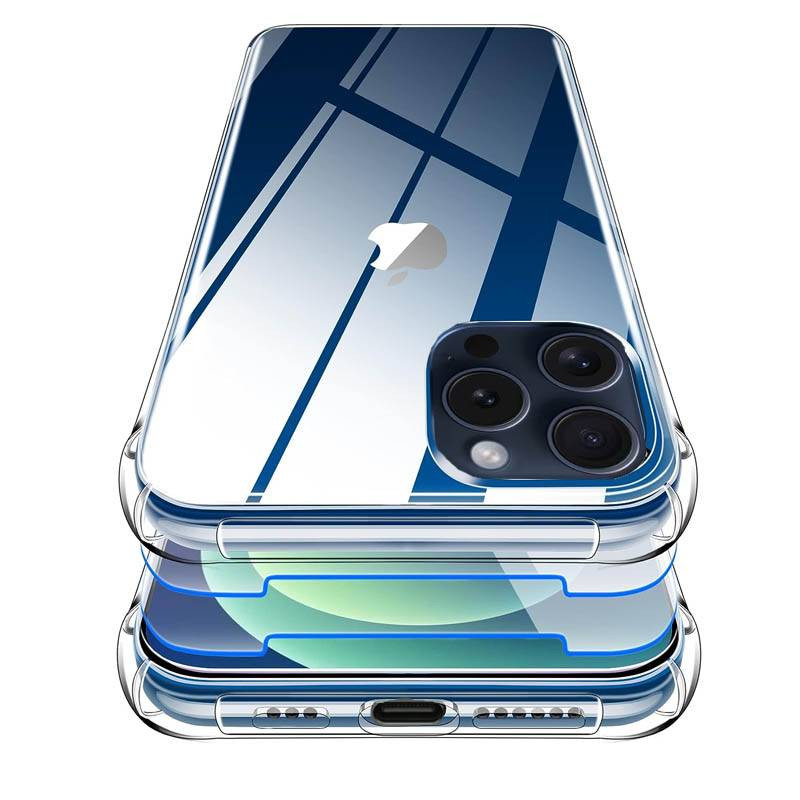 Coque iPhone 15 Pro transparente coins renforcés