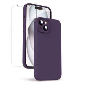 Coque iPhone 15 Silicone prune