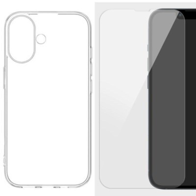 Coque iPhone 16 Plus transparente avec verre trempé Coque iPhone 16 Plus transparente avec verre trempé