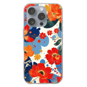 Coque iPhone 16 Pro florale artistique.1