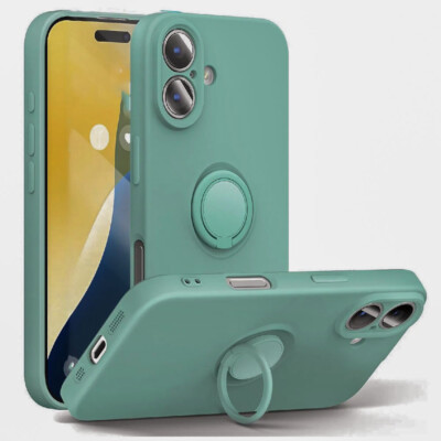 Coque iPhone 16 avec anneau vert Coque iPhone 16 avec anneau vert