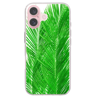 Coque iPhone 16 feuilles de palmier transparente Coque iPhone 16 feuilles de palmier transparente