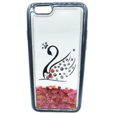 Coque iPhone 6 liquide paillettes rose