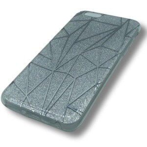 Coque iPhone 6 paillettes argentees