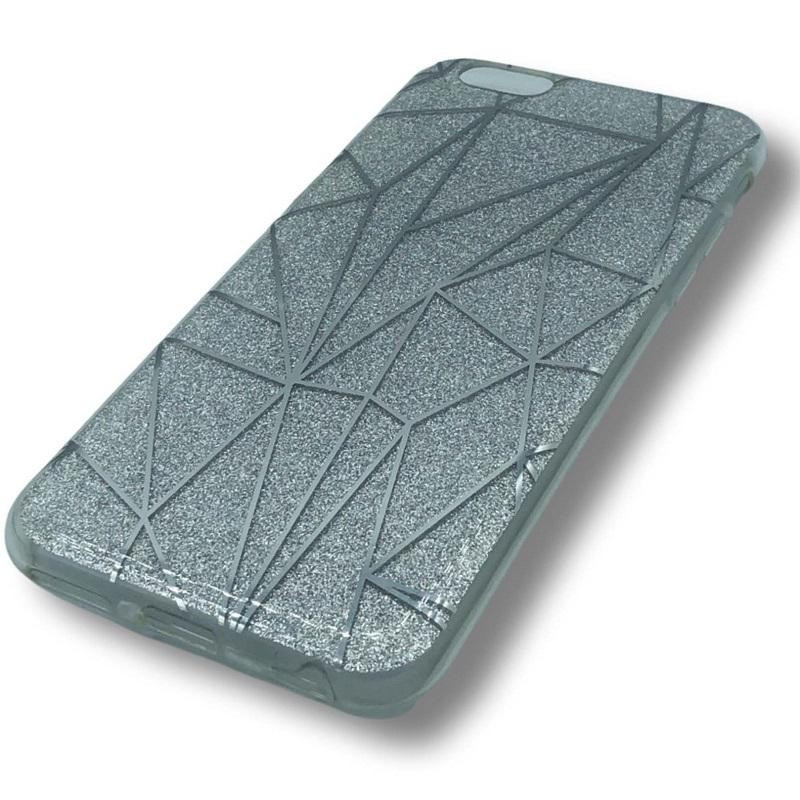 Coque iPhone 6 paillettes argentees