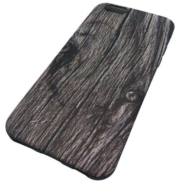 Coque iPhone 6 silicone imprime effet bois