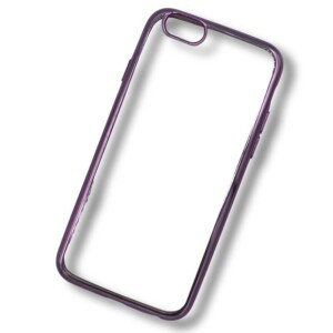 Coque iPhone 6 transparente contour violet