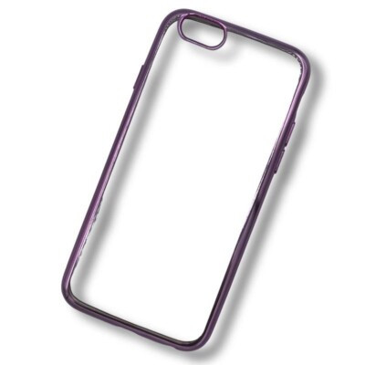 Coque iPhone 6 transparente contour violet