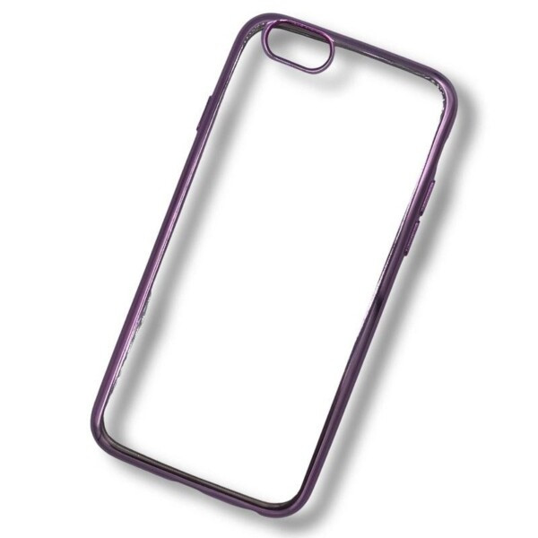 Coque iPhone 6 transparente contour violet