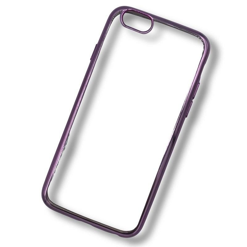 Coque iPhone 6 transparente contour violet