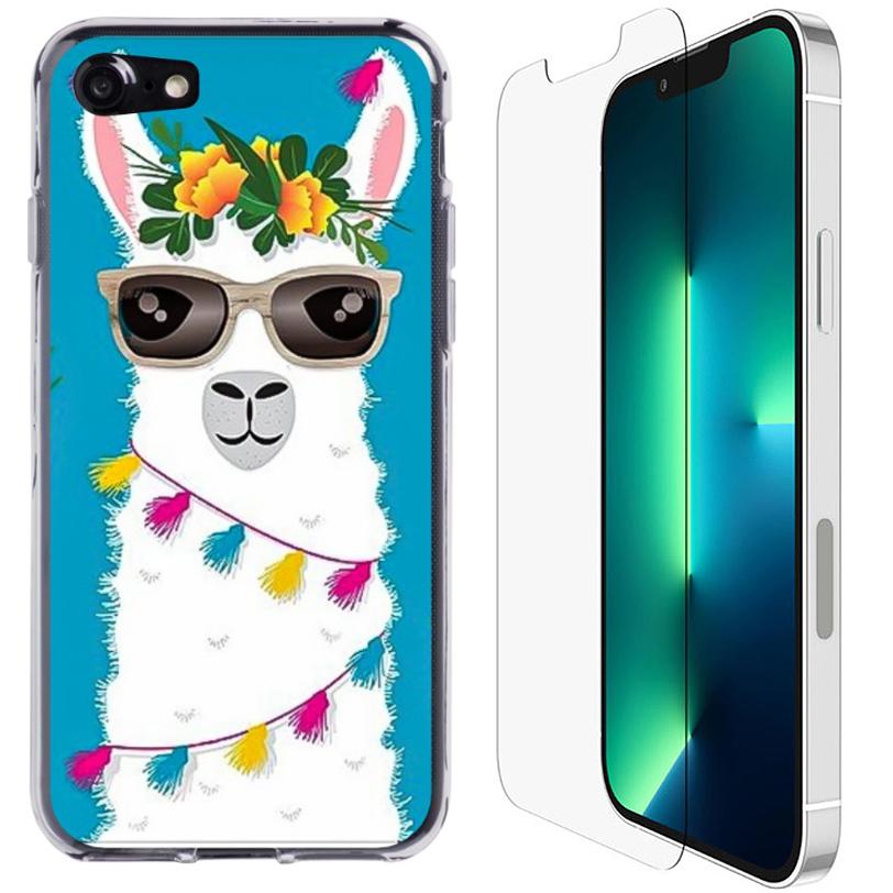 Coque iPhone 8 Lama avec verre trempe 1