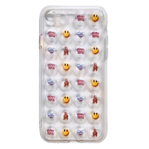 Coque iPhone 8 transparente bulles smiley