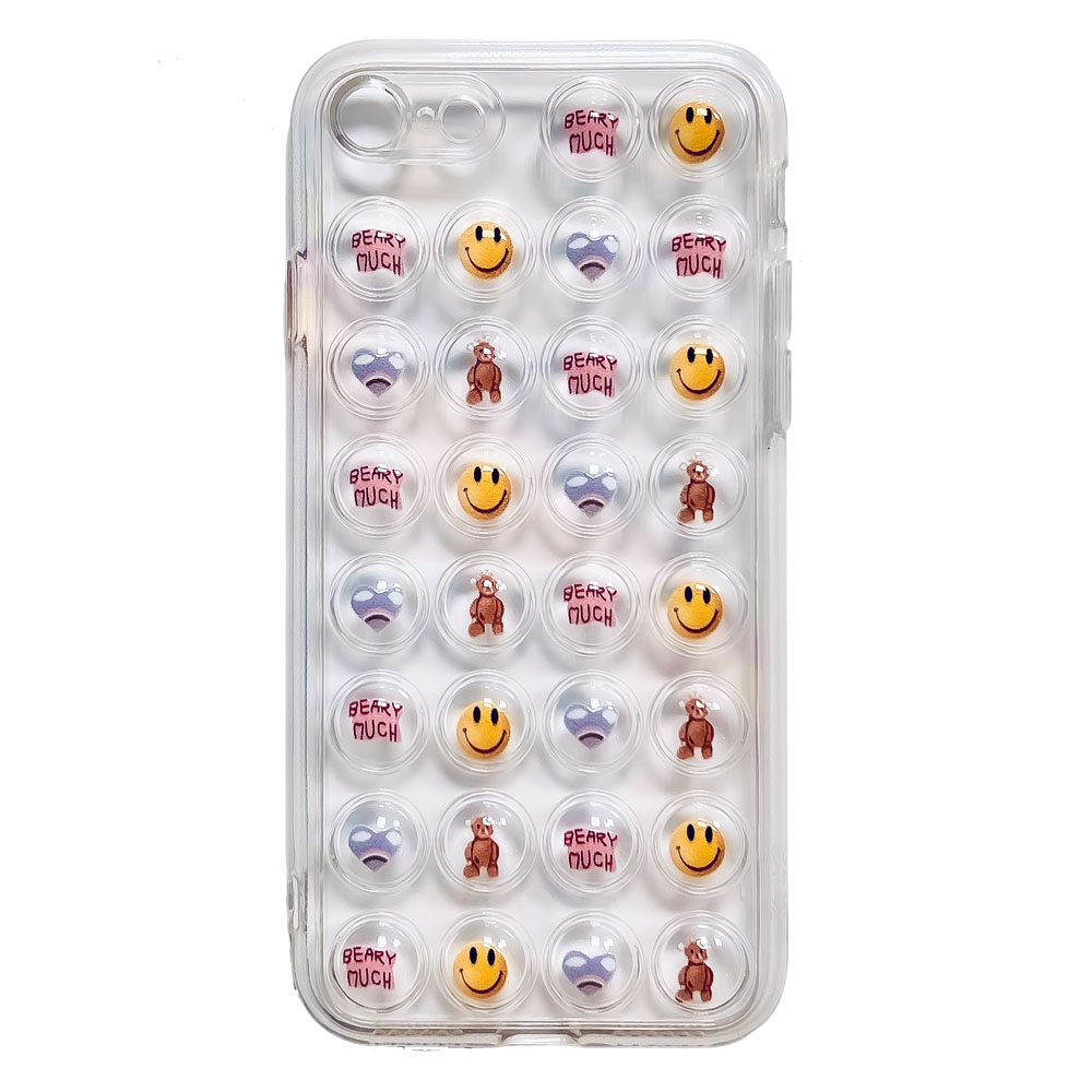 Coque iPhone 8 transparente bulles smiley