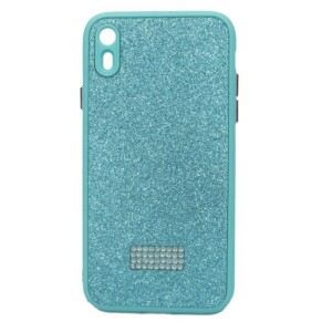 Coque iPhone XR Paillettes turquoise