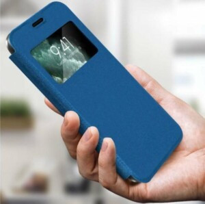 Etui fenetre iPhone 13 Bleu