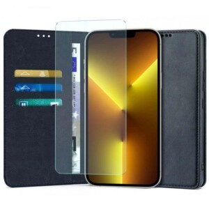 Etui iPhone 13 Pro Max bleu avec film