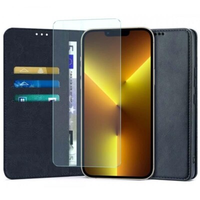 Etui iPhone 13 Pro Max bleu avec film