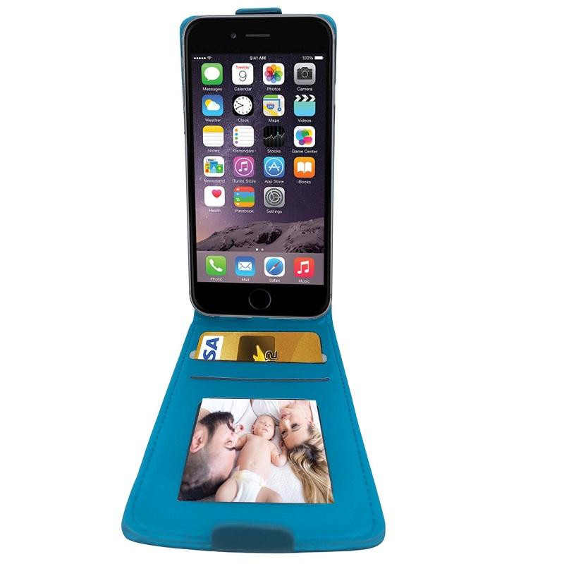 Etui iPhone 6 a clapet turquoise 2