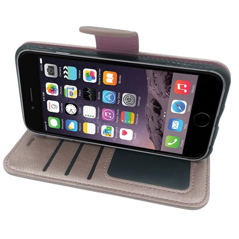 Etui iPhone 6 portefeuille rose 5