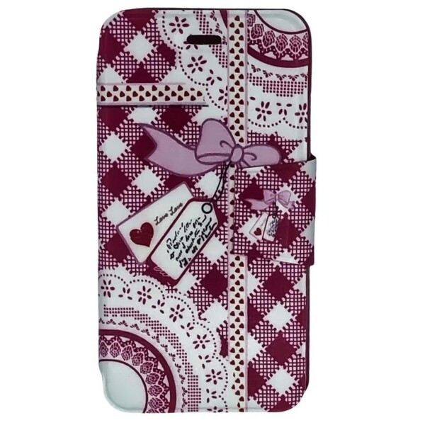 Etui iPhone 6 rose petits carreaux 3