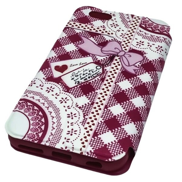 Etui iPhone 6 rose petits carreaux 4