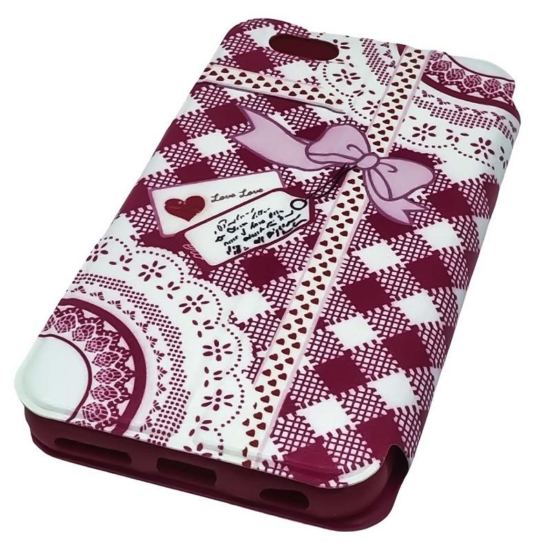 Etui iPhone 6 rose petits carreaux 4