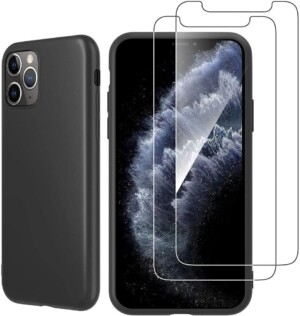 Pack Protection iPhone 11 Pro Max Coque Noire Verre Trempe