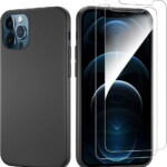 Coque iPhone 12 Pro Max noire avec verre trempé