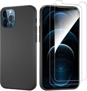 Pack Protection iPhone 12 Pro Max Coque Noire Verre Trempe