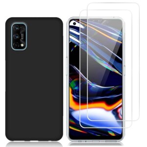 Pack Realme 7 Pro Coque Noire Verre Trempe
